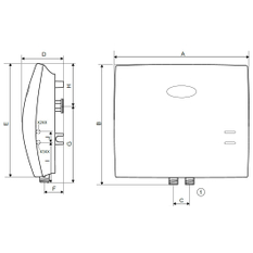 Ohřívač průtokový tlakový Dražice MX2207 4,5-7,0 kW, závěsný