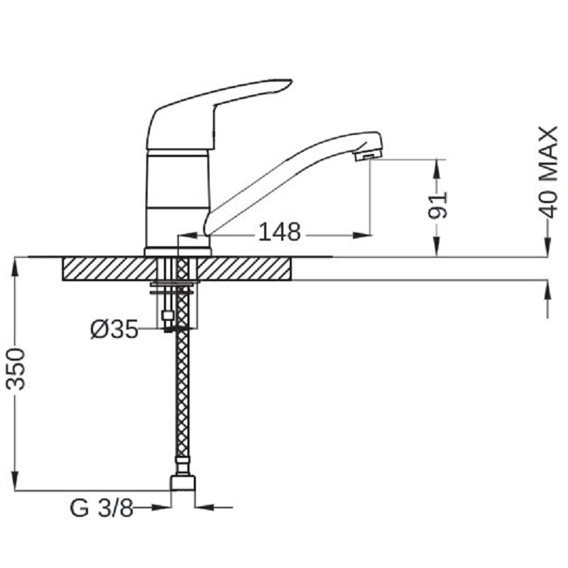 Umyvadlová, otočná, stojánková, páková baterie Plano Bern