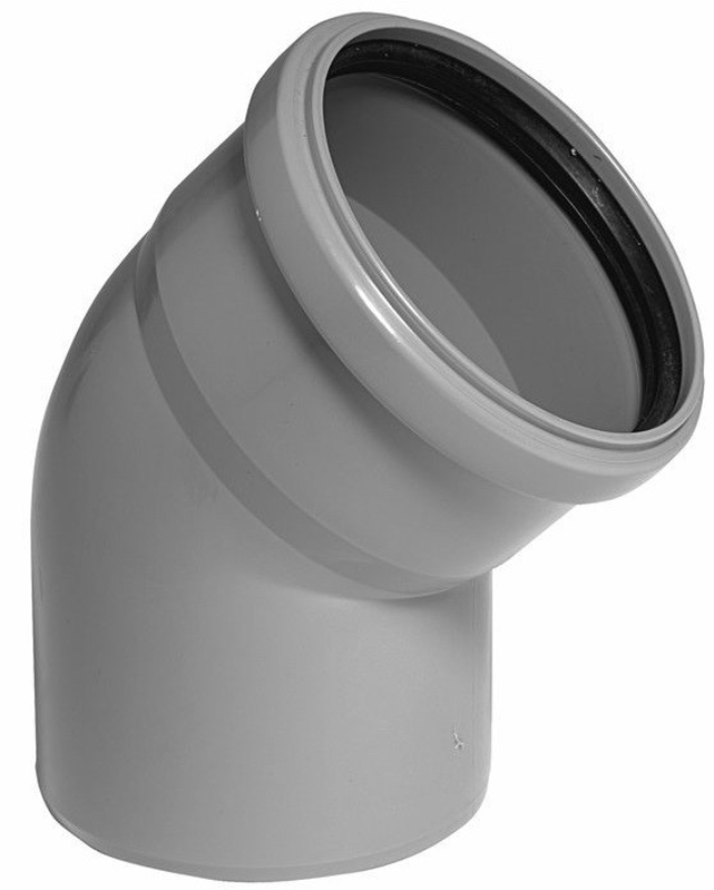 Koleno Osma HTB 45° DN 90 šedá