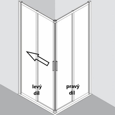 Dvoudílné posuvné dveře Plano Davos Plus Levé stříbrné/sklo 70 x 200 cm