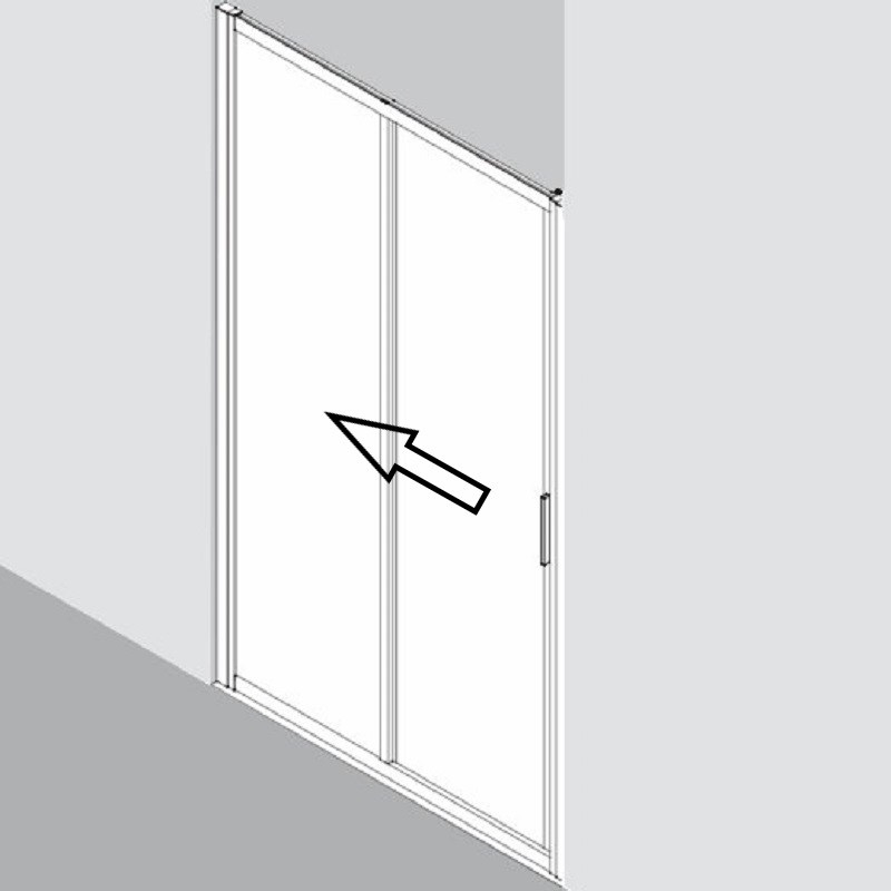 Dvoudílné posuvné dveře Plano Davos Plus Levé stříbrné/sklo 115 x 200 cm