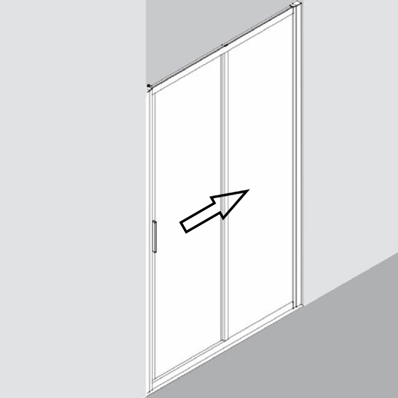 Dvoudílné posuvné dveře Plano Davos Plus Pravé stříbrné/serigrafie 145 x 200 cm