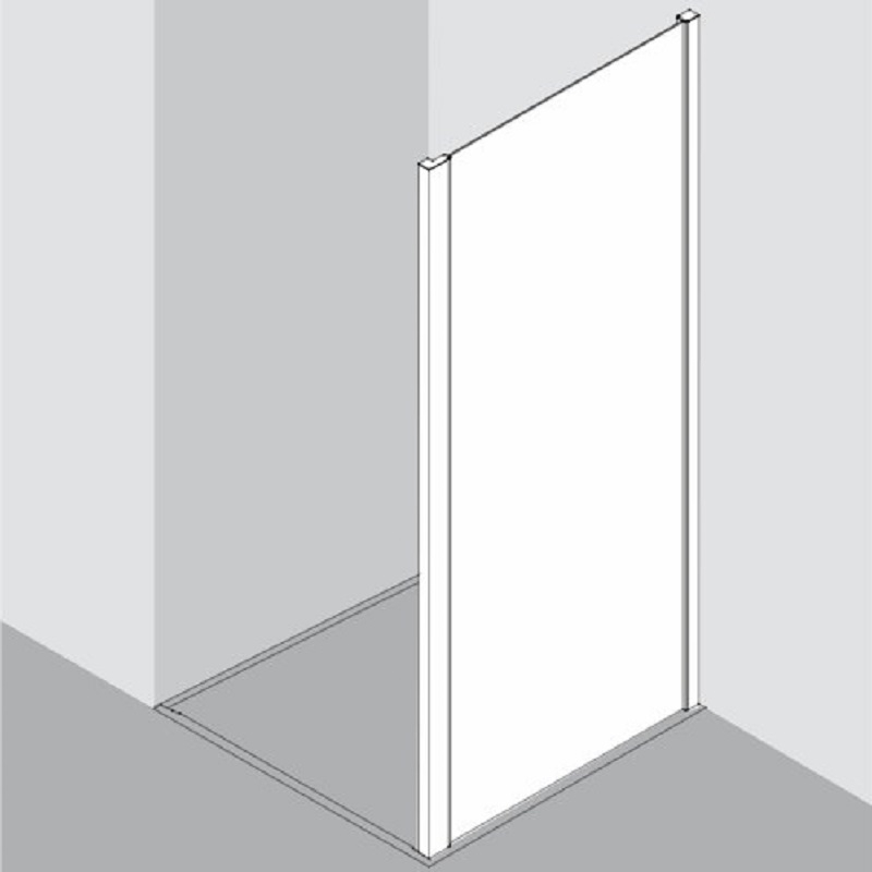 Boční stěna Plano Davos Plus stříbrné/sklo 40 x 200 cm