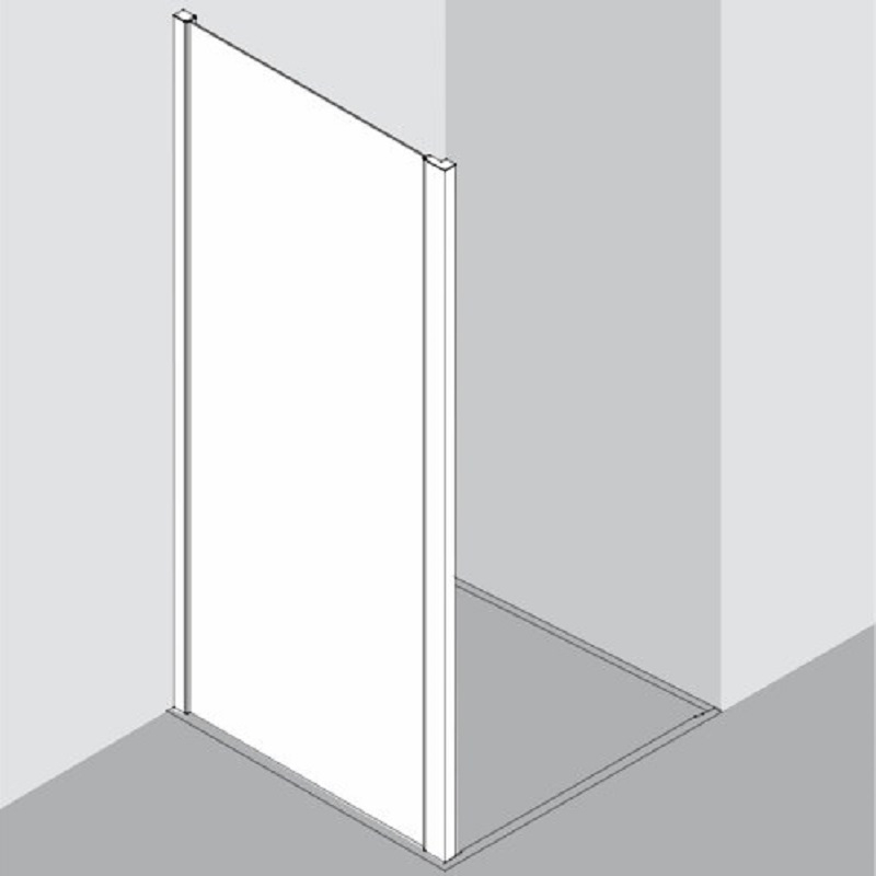 Boční stěna Plano Davos Plus stříbrné/sklo 95 x 200 cm