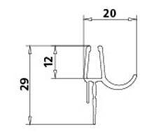 Těsnění spodní vodorovné s okapničkou Kermi Davos/Cada 4621, levé a pravé, 550 mm