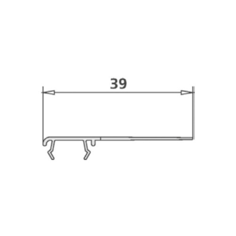 ND Těsnění svislé stírací Davos Plus pro R55, výška 2,0 m