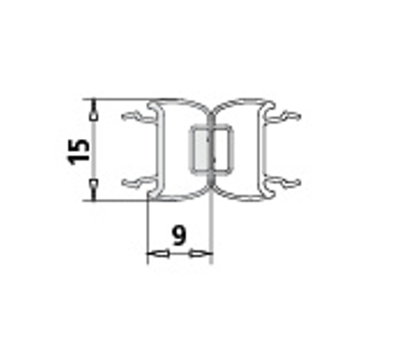 Profil svislý magnetický 180° Kermi Davos/Cada/Liga 4602, pro uzavírací profil 2000 mm