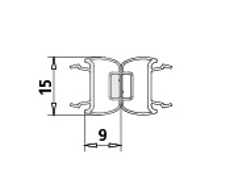 Profil svislý magnetický 180° Kermi Davos/Cada/Liga 4602, pro uzavírací profil 2000 mm