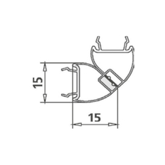 ND profil magnetický dovírací Davos Plus pro E2, pravý, výška 2,0 m