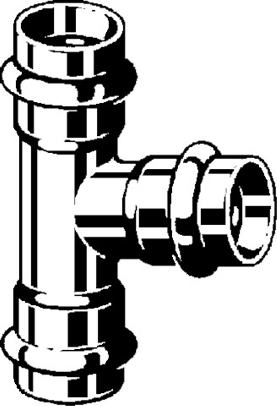 T-kus Viega Sanpress Inox LF s SC-Contur, v laboratorní kvalitě 2318LF 28 x 22 x 28