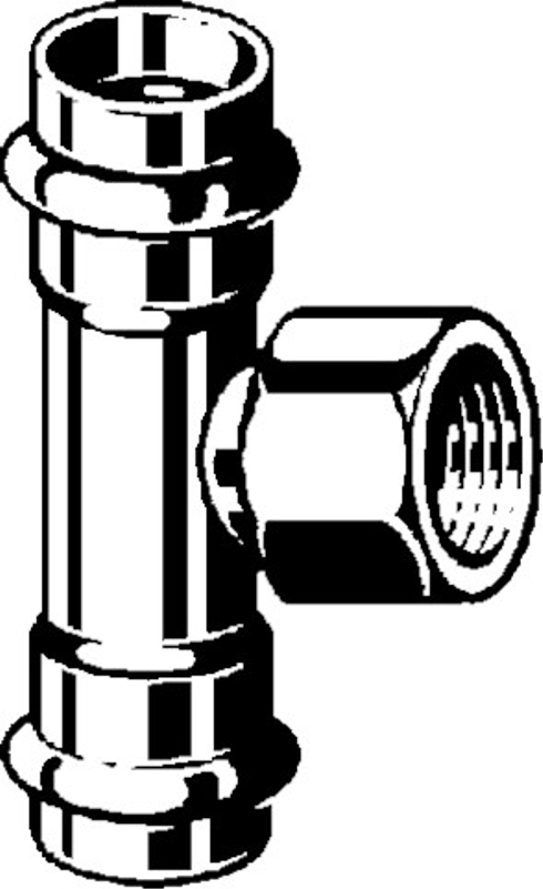 T-kus Viega Sanpress Inox LF s SC-Contur, v laboratorní kvalitě 2317.2LF 42 x 1/2˝ x 42