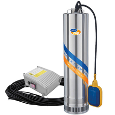Čerpadlo ponorné vícestupňové se spodním sacím otvorem Aqucup 5˝ AQ-TEC 1100 AUT, kabel 20 m, s control boxem