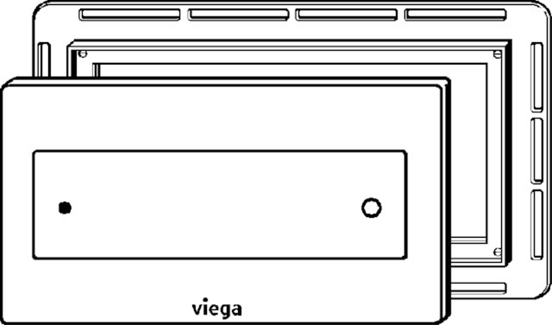 Ovládací deska Viega 8332.4 VfS12 sklo čiré/světle šedé