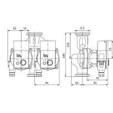 Mokroběžné čerpadlo s vysokou účinností Wilo Yonos PICO-D 30/1-6 PN10, G 2˝, 1x230V, 75W
