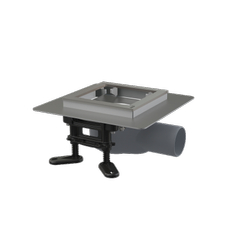 Podlahová vpust Alcadrain (Alcaplast) nerezová nízká 130 x 130 mm boční, bez mřížky, Kombinovaná zápachová uzávěra SMART APV120