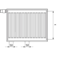Radiátor Kermi Profil-Vplus FTP 33 levý 500 x 900 mm, 1750 W, bílý