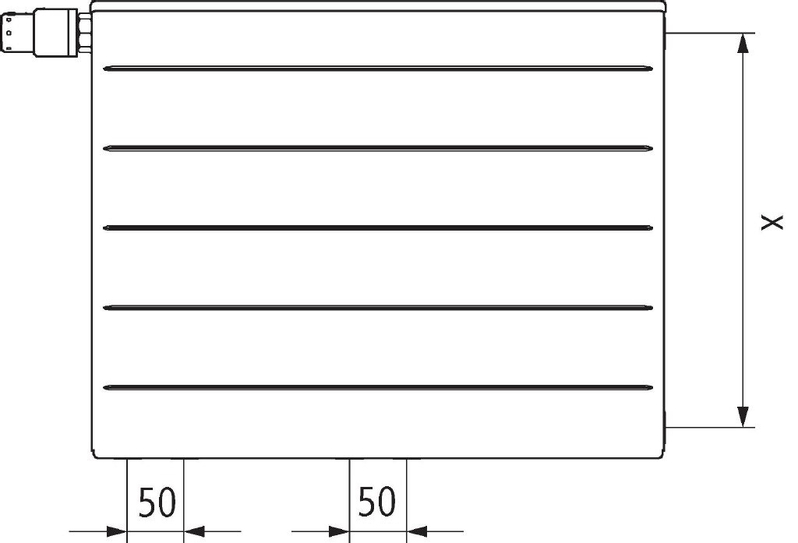 Radiátor Kermi therm-x2 Line-Vplus PLP 10 levý 405 x 905 mm, 334 W, bílá