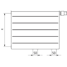 Radiátor Kermi therm-x2 Line Hygiene-Vplus PHLP 20 pravý 405 x 1205 mm, 812 W, bílá