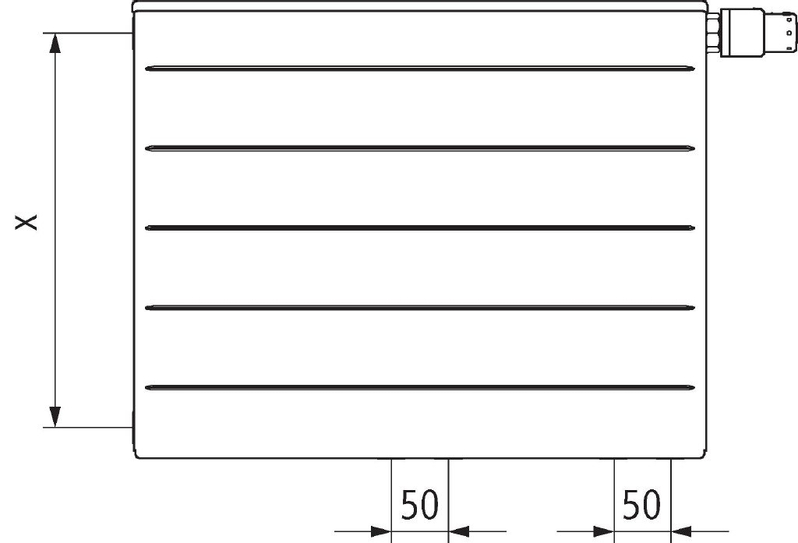 Radiátor Kermi therm-x2 Line-Vplus PLP 22 pravý 605 x 1205 mm, 1867 W, bílá