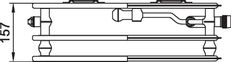 Radiátor Kermi therm-x2 Plan Hygiene-Vplus PTP 30 levý 505 x 805 mm, 919 W, bílý