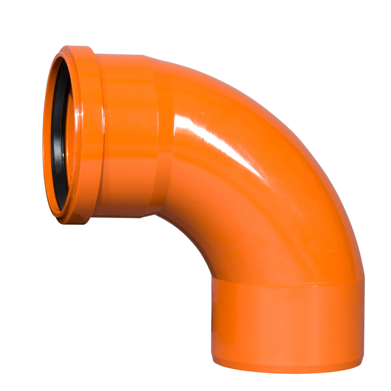 Koleno SW kanalizační PVC Osma KGBD 87°, DN 110 s jedním hrdlem, oranžová