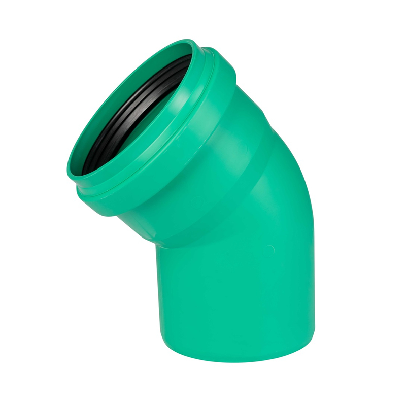 Koleno kanalizační Wavin Green Connect 2000 PPKGB 45°, DN 110, zelená