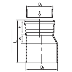 Redukce kanalizační Wavin PVC-U KGR DN 200 x 160, oranžová