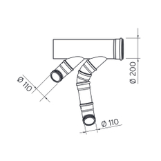 Rozšiřující sada odkouření Vaillant pro 2 kotle zády k sobě, pr. 200 mm
