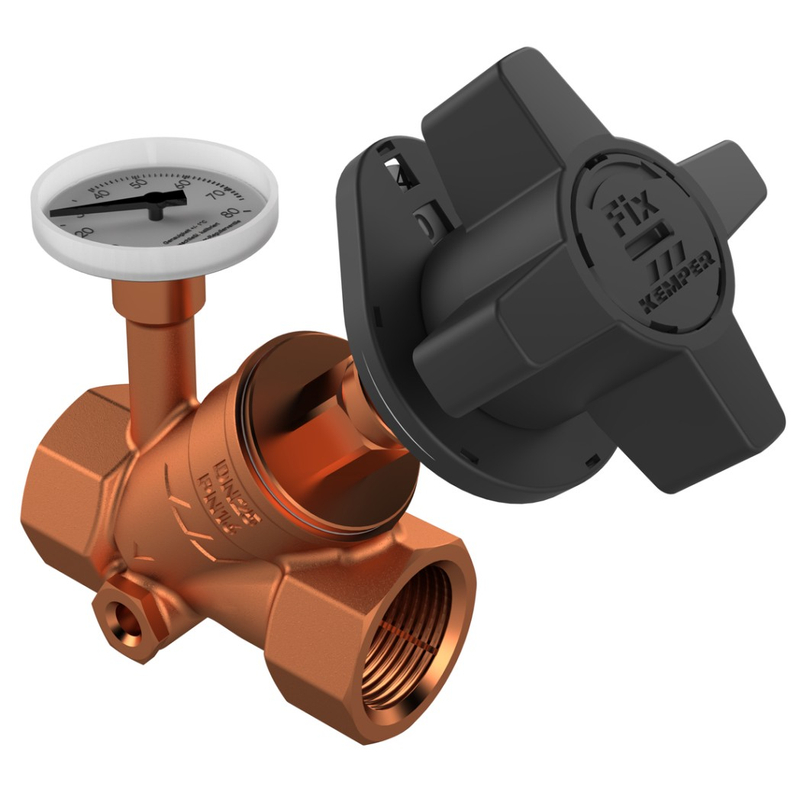 Ruční regulační ventil cirkulace MULTI-FIX-PLUS Kemper, vypouštěcí zátka, vnitřní závit, DN 32