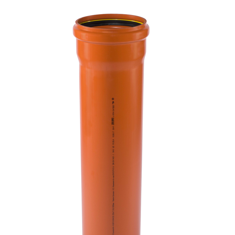 Trubka hrdlová kanalizační PVC Osma KGEM SN10 Vollwand, DN 250 x 7,3 x 3000 mm, oranžová