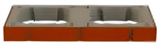 Tvárnice dekorační Almeva SIB pro dvouprůduchový komín - cihlová, 770 x 380 x 80 mm, DN 140 - 200