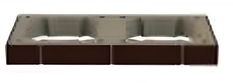Tvárnice dekorační Almeva SIB pro dvouprůduchový komín - hnědá, 770 x 380 x 80 mm, DN 140 - 200