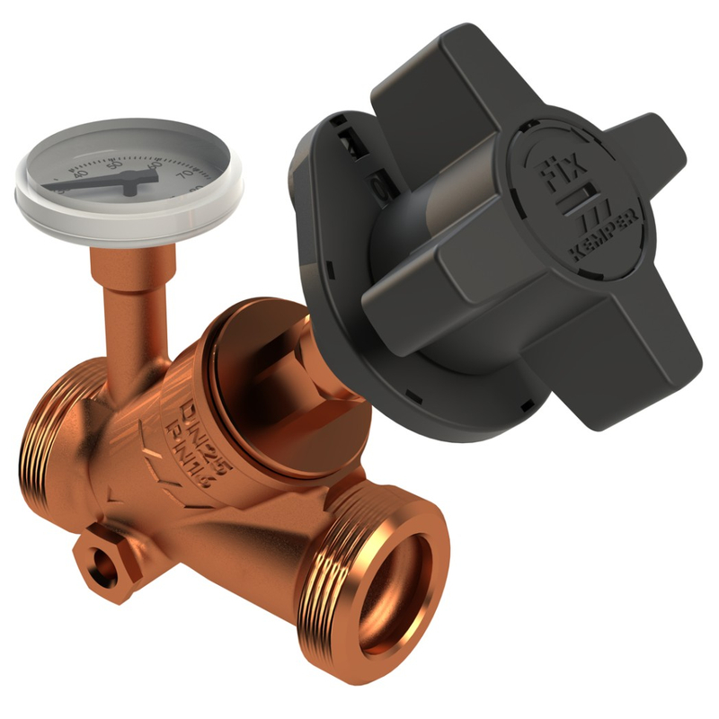 Ruční regulační ventil cirkulace MULTI-FIX-PLUS Kemper, vypouštěcí zátka, vnější závit, DN 50, vnější závit AG