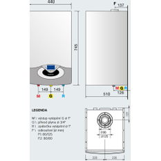 Kotel plynový kondenzační závěsný pro kaskády Ariston Genus Premium EVO HP 45 EU, topení a ohřev TV v externím zásobníku 39,8 kW