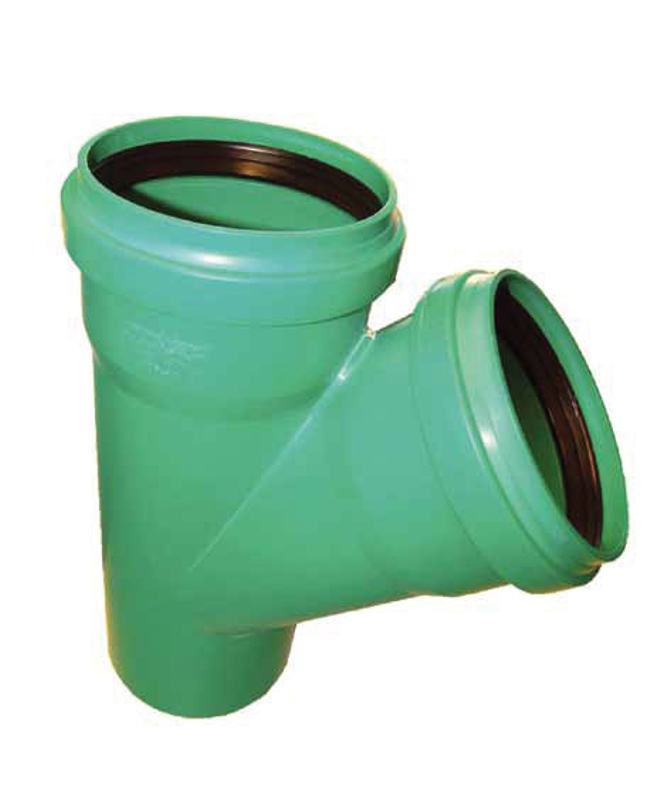 Odbočka kanalizační Wavin Green Connect 2000 PPKGEA 45°, DN 160 x 125, zelená