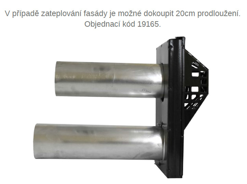 Prodloužení výdechu Karma k topidlu Gamat 471, prodloužení o délce 20 cm