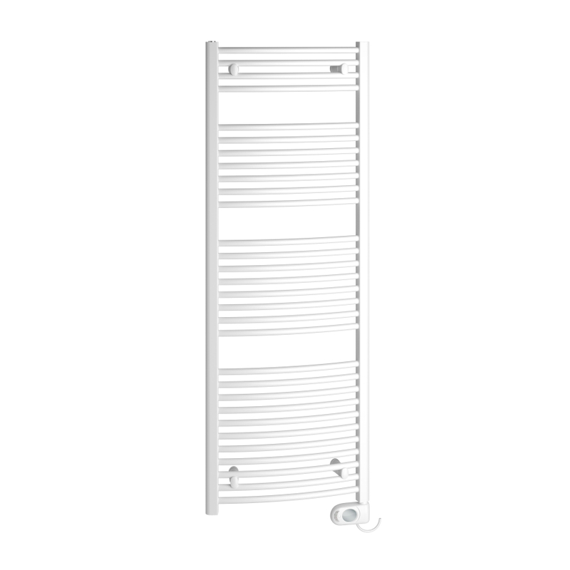 Koupelnové trubkové elektrické těleso Kermi B20-RE prohnuté, boční připojení, 1174 x 440 mm, bílé