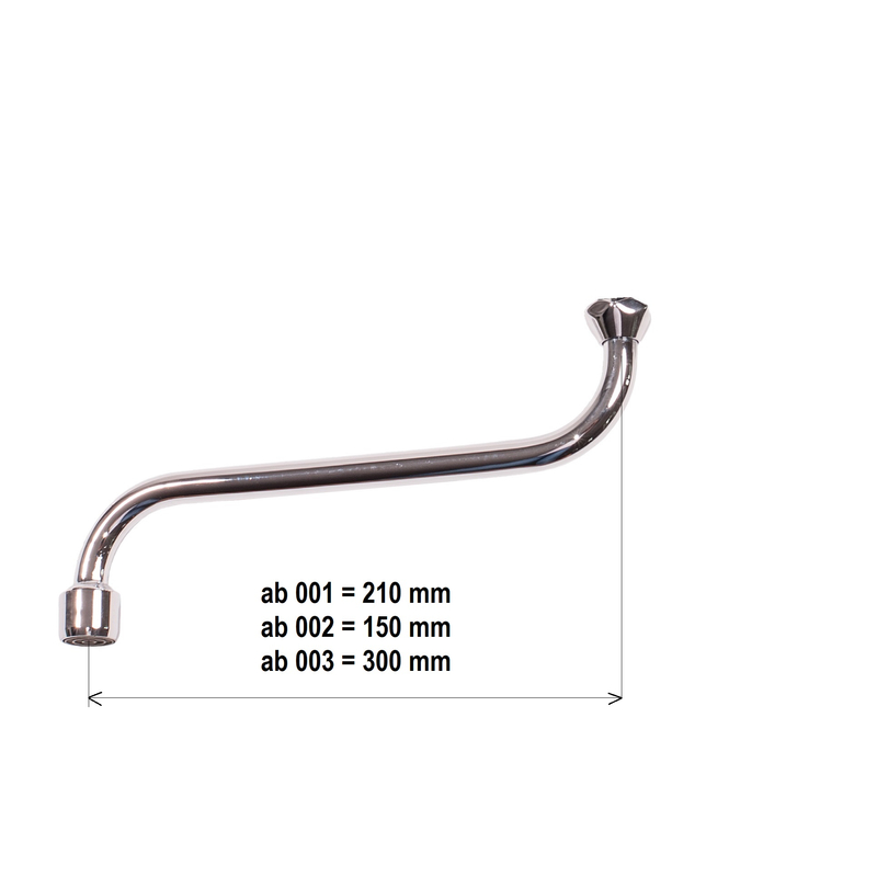 Výtokové ramínko Wterm ab 002, délka 150 mm