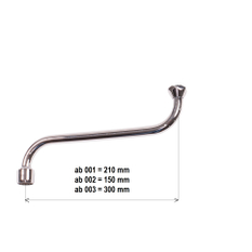 Výtokové ramínko Wterm ab 002, délka 150 mm