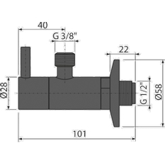 Ventil rohový Alcadrain (Alcaplast) s filtrem 1/2˝ x 3/8˝, černá-mat ARV001-BLACK