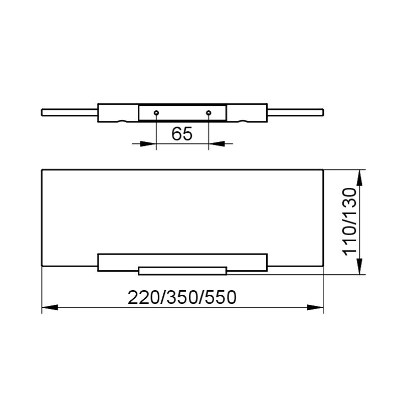 Skleněná deska Keuco Plan, 220 x 100 x 8 mm