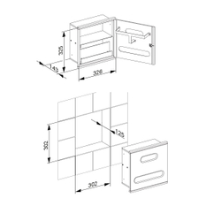 Modul k umyvadlu 3 Keuco Plan Integral, 326 x 325 x 143 mm, pochromováno/bílý lak/vlevo