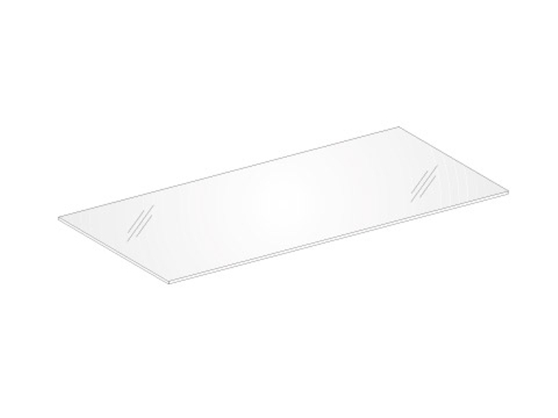 Skleněná polička Keuco Edition 300, 275 x 90 x 6 mm, stříbrně mořeno eloxováno/matně bílá