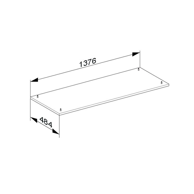 Sokl Keuco Edition 400, 1376 x 25 x 484 mm, antracitová/antracitová