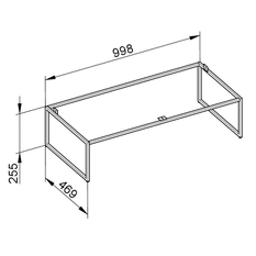 Podstavec Keuco Plan, 1000 x 255 x 470 mm, kašmír