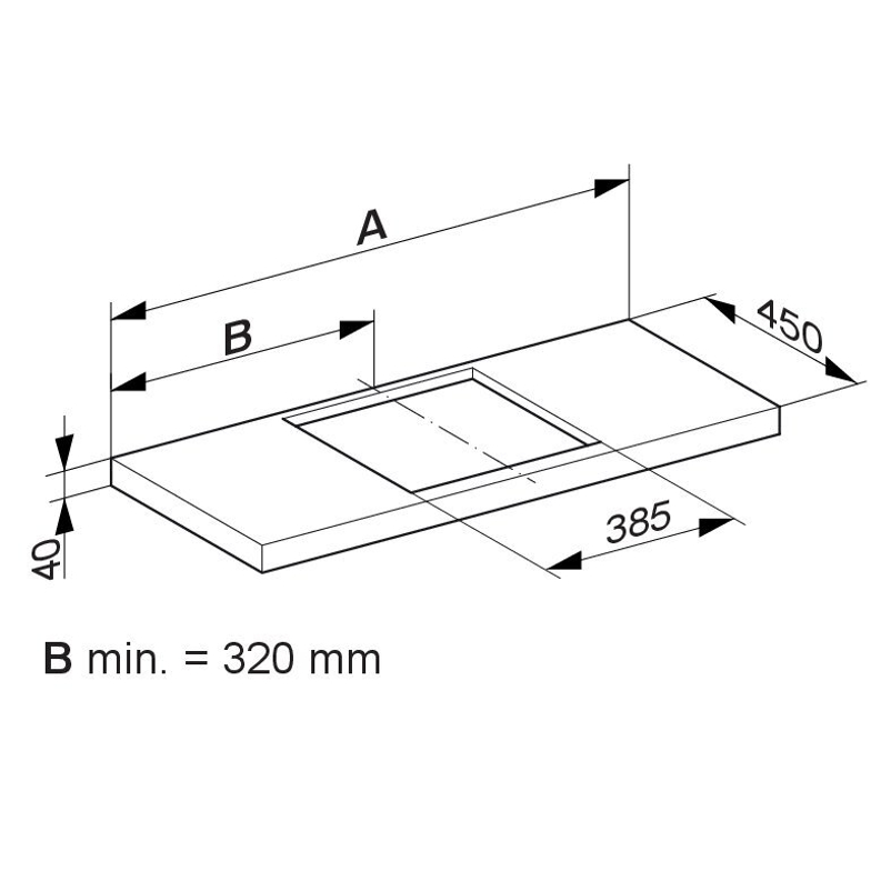 Umyvadlová deska Keuco Edition 11, 700 - 900 mm, dýha tabákový