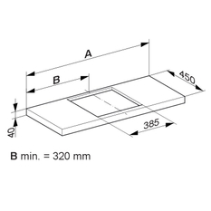 Umyvadlová deska Keuco Edition 11, 910 - 1200 mm, dýha tabákový