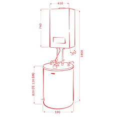 Sestava systémového elekrokotle Protherm Ray AK 14 KE, 2,3 - 14 kW, se 120 l zásobníkem TV FE 120/6