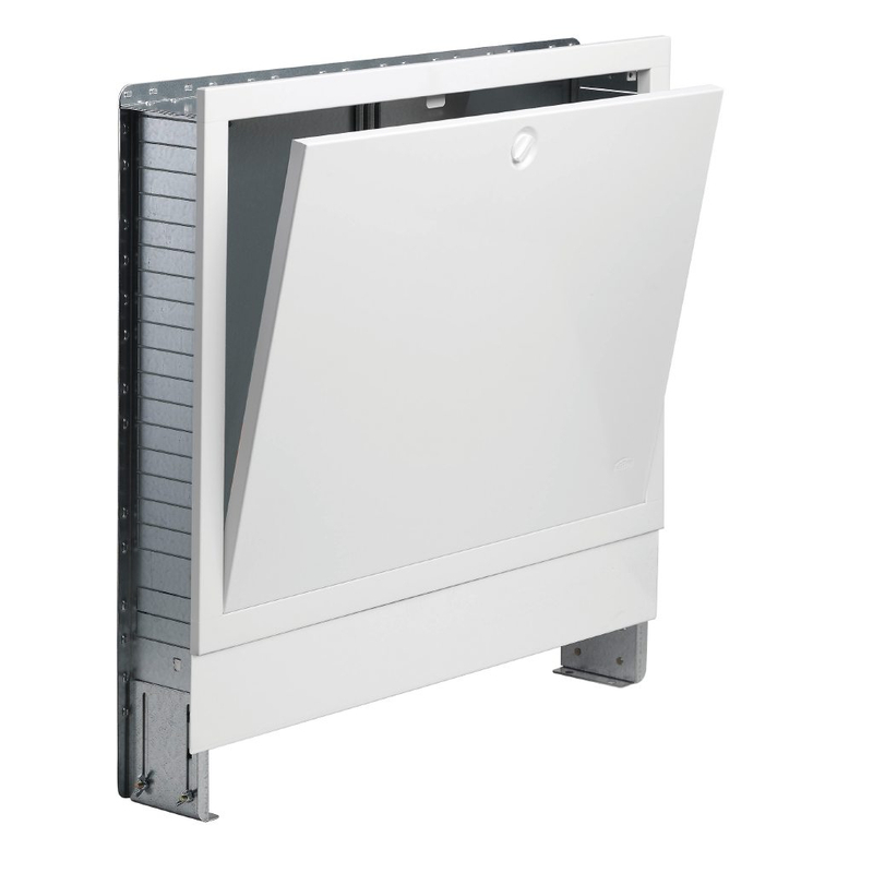 Skříň pro rozdělovač pod omítku Kermi x-net US80-L4 v provedení Standard, bílá lakovaná, šířka 835 mm