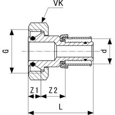 Připojovací šroubení Viega Fonterra 1236 3/4˝ x 15